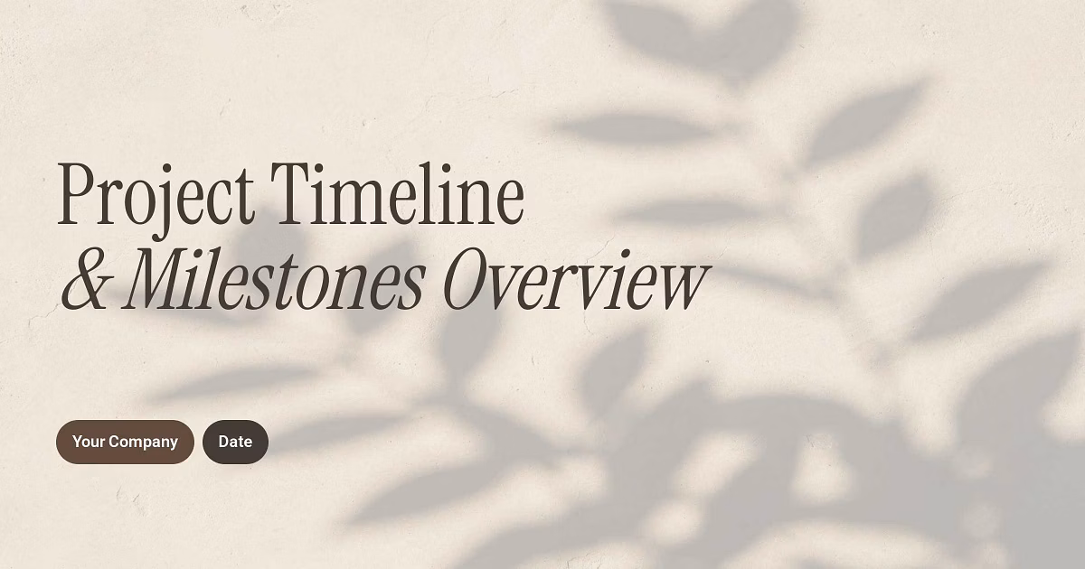 template Gamma AI Project Timeline & Milestones Overview